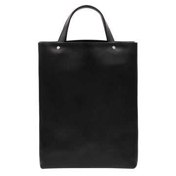 Schwarze Tasche aus pflanzlich gegerbtem Leder