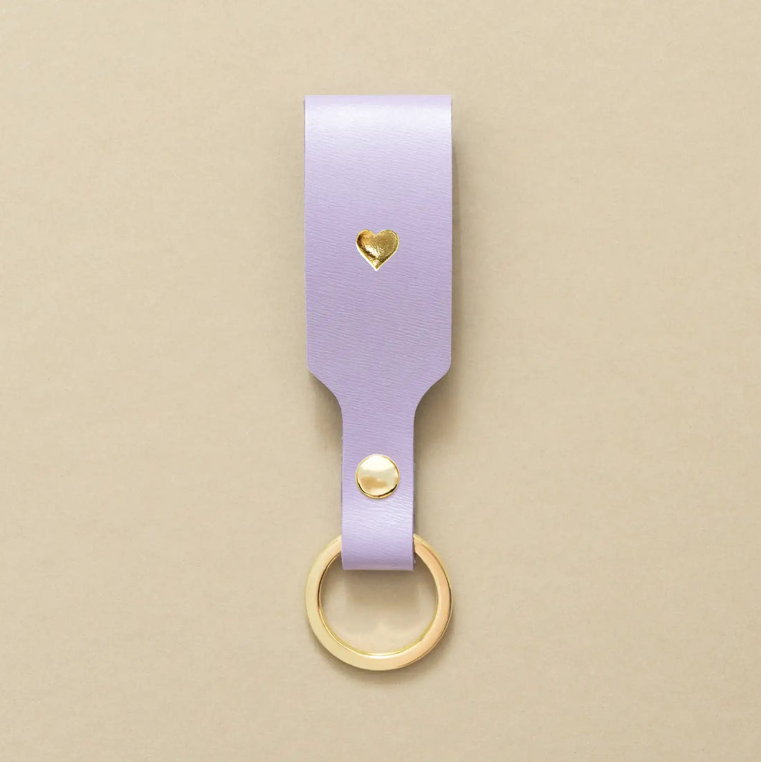 Schlüsselanhänger Flieder mit Ring Gold – aus Premium Leder