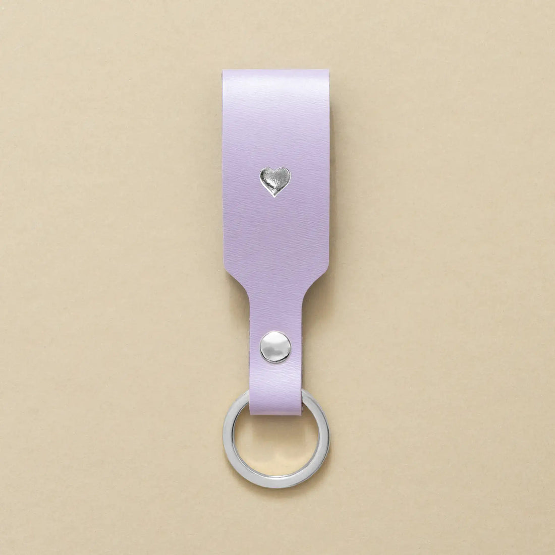Schlüsselanhänger Flieder mit Ring Silber – aus Premium Leder