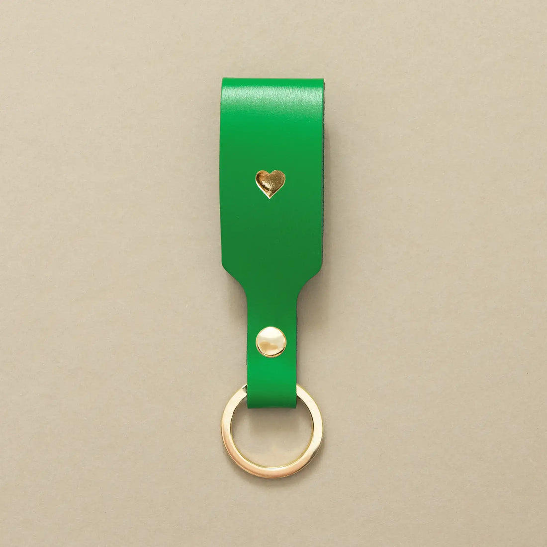 Schlüsselanhänger Grün mit Ring Gold – aus Premium Leder