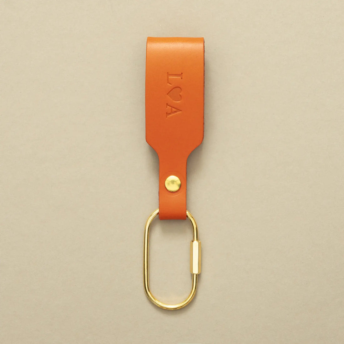 Schlüsselanhänger Orange mit Karabiner – aus Premium Leder