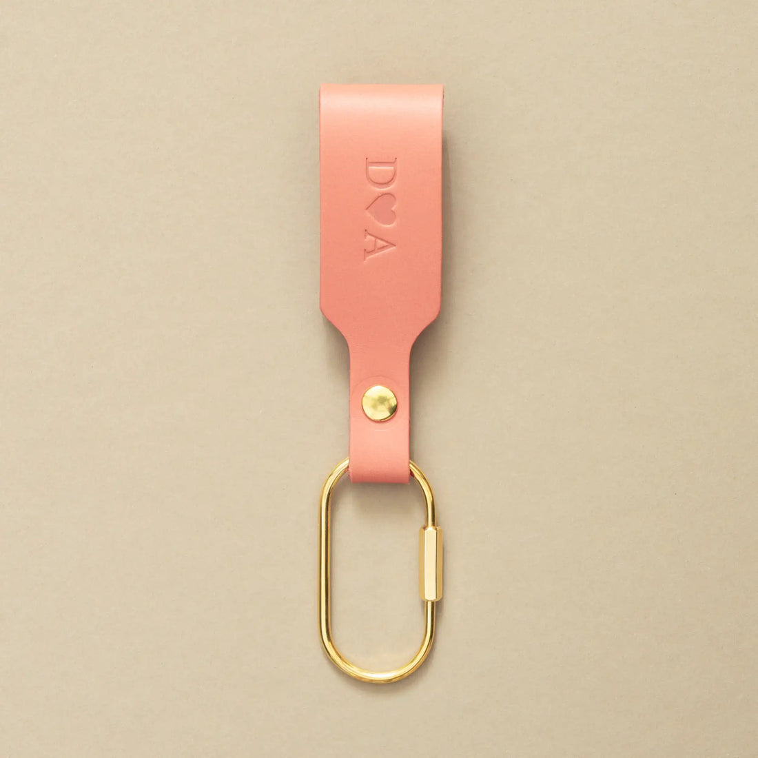 Schlüsselanhänger Rosa mit Karabiner Gold – aus Premium Leder
