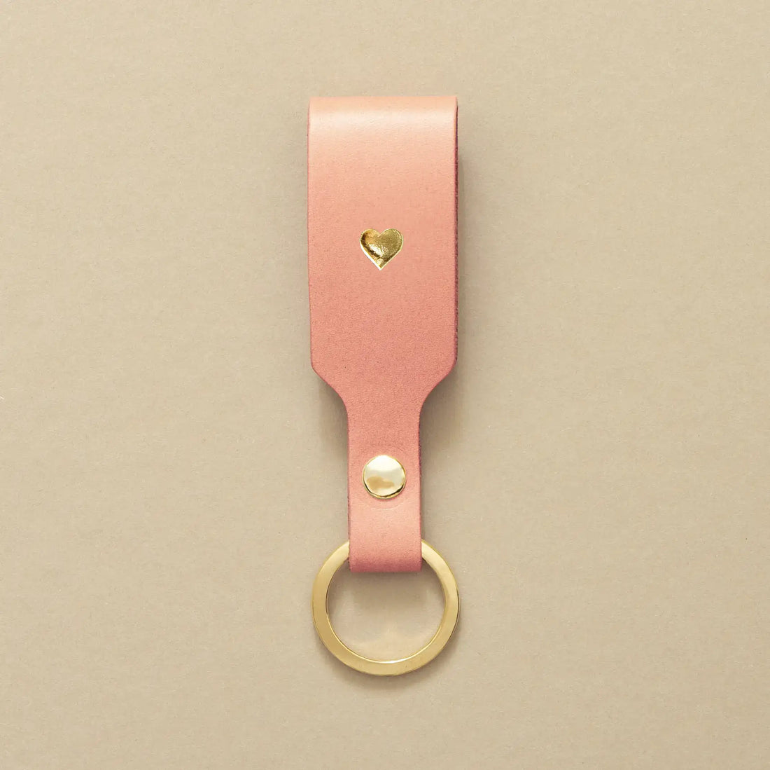 Schlüsselanhänger Rosa mit Ring Gold – aus Premium Leder