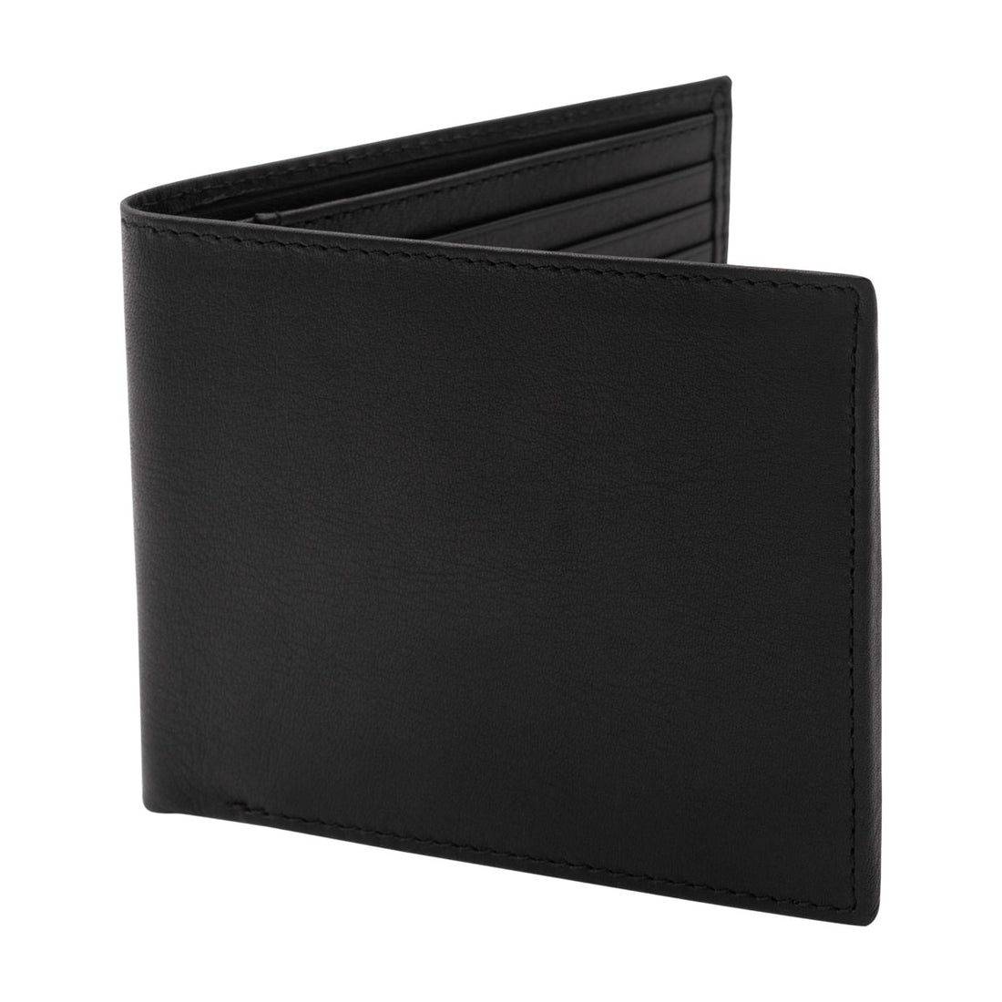 Faltbare Geldbörse in Schwarz mit Kartenfächern aus Premium Nappaleder