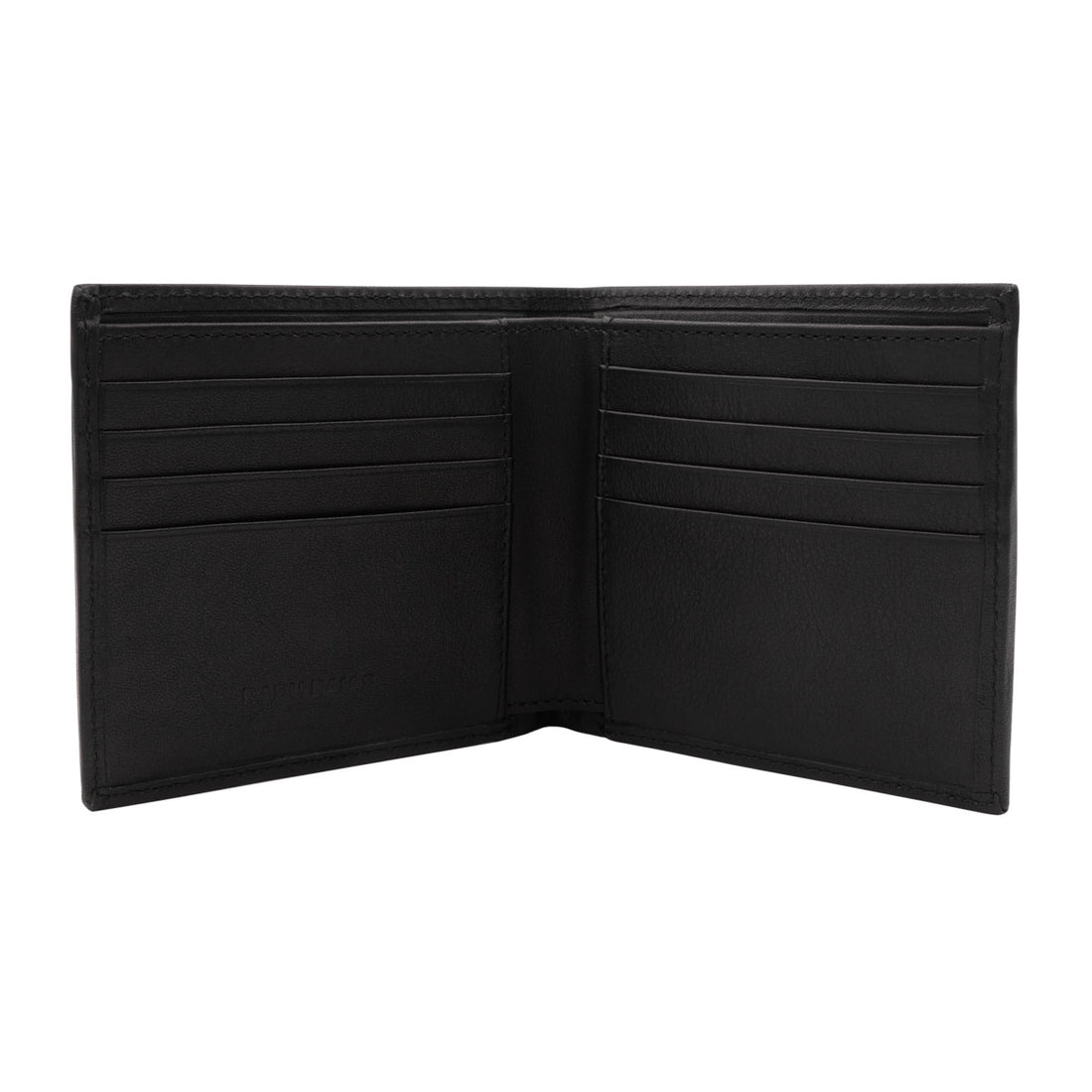 Faltbare Geldbörse in Schwarz mit Kartenfächern aus Premium Nappaleder